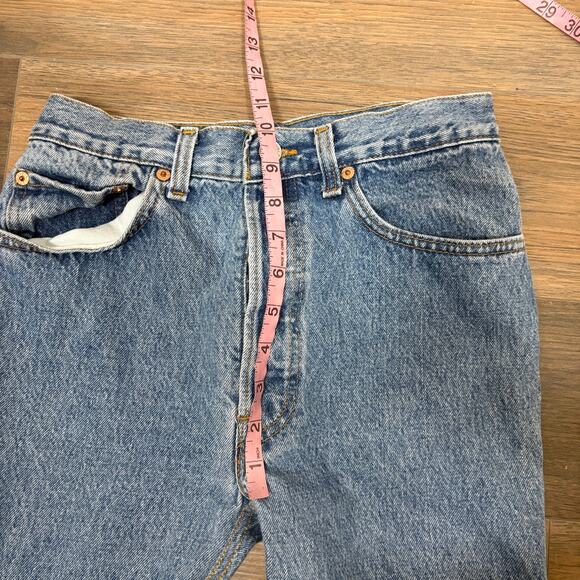 EB Denim Farrah Flare Button Fly Retro Jeans Light Blue Wash Split Hem - Picture 11 of 12